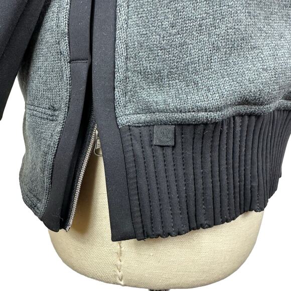 LULULEMON Reversible Both Ways Black Gray Bomber Jacket Women's Size 8 Reflect - Picture 4 of 6